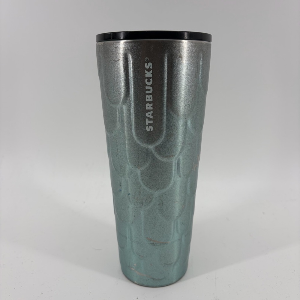 Starbucks Metallic Gray and Teal Tumbler
